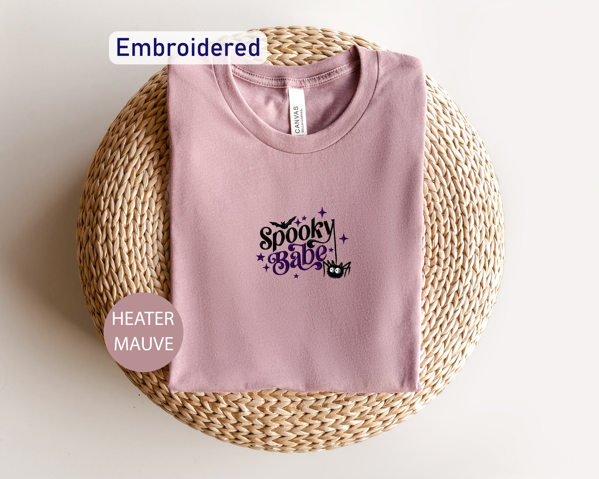 a pink t - shirt with the words spooky babe on it