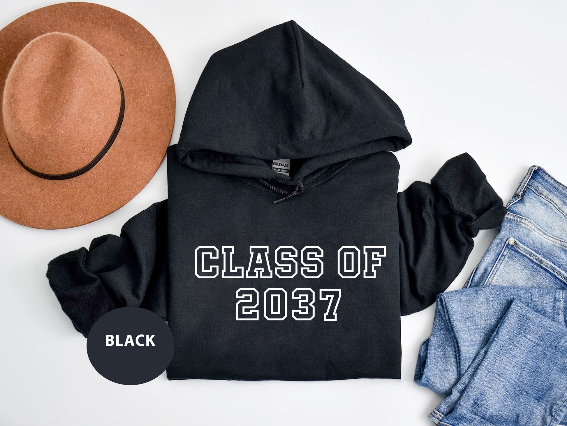 a black hoodie with the class of 2021 printed on it