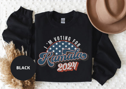 Gildan Unisex Sweatshirt - "I'm Voting for Kamala 2024" - Empower Your Vote- Gift For American elections 2024