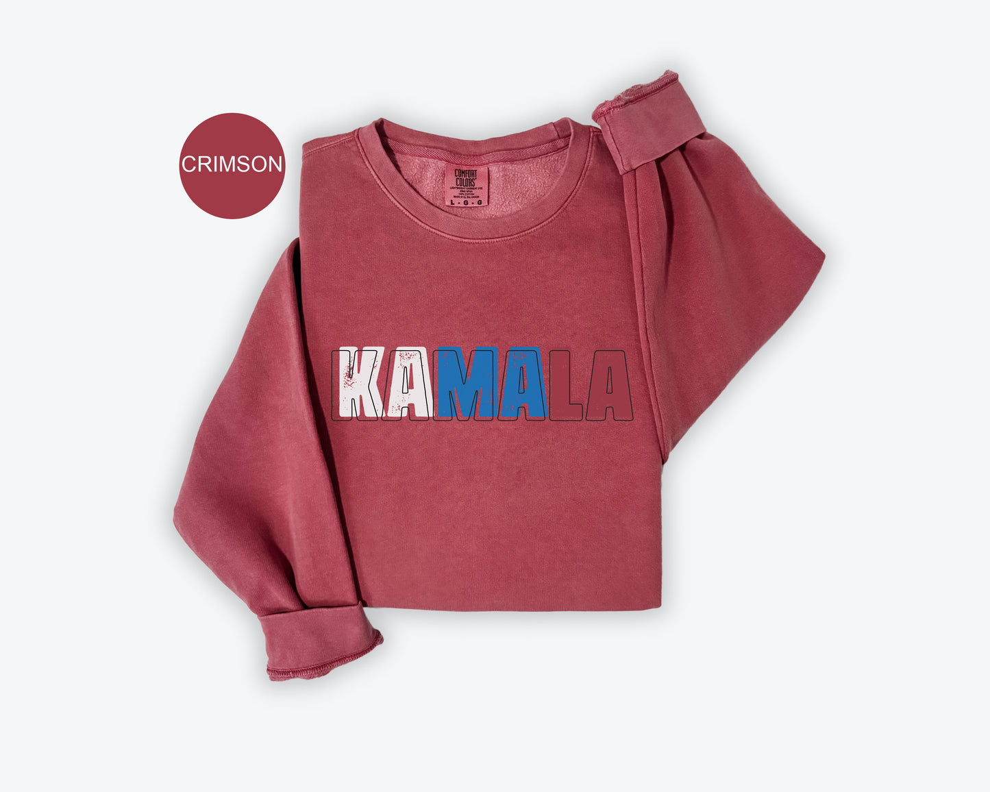 a red sweatshirt with the word kaama printed on it