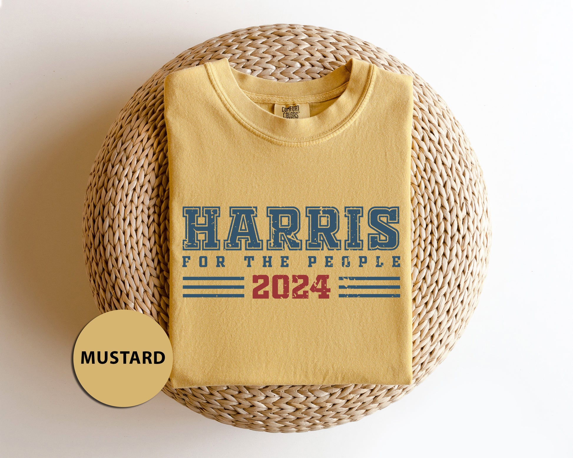 a yellow t - shirt with the words harris for the people on it