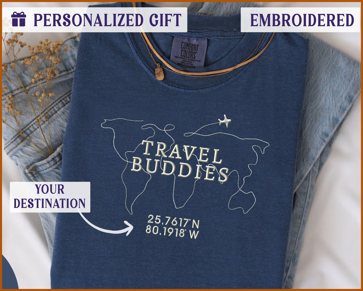 a t - shirt with the name travel buddies on it