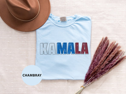 a t - shirt with the word kaamala printed on it next to a