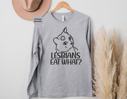 a t - shirt that says lesbians eat what?