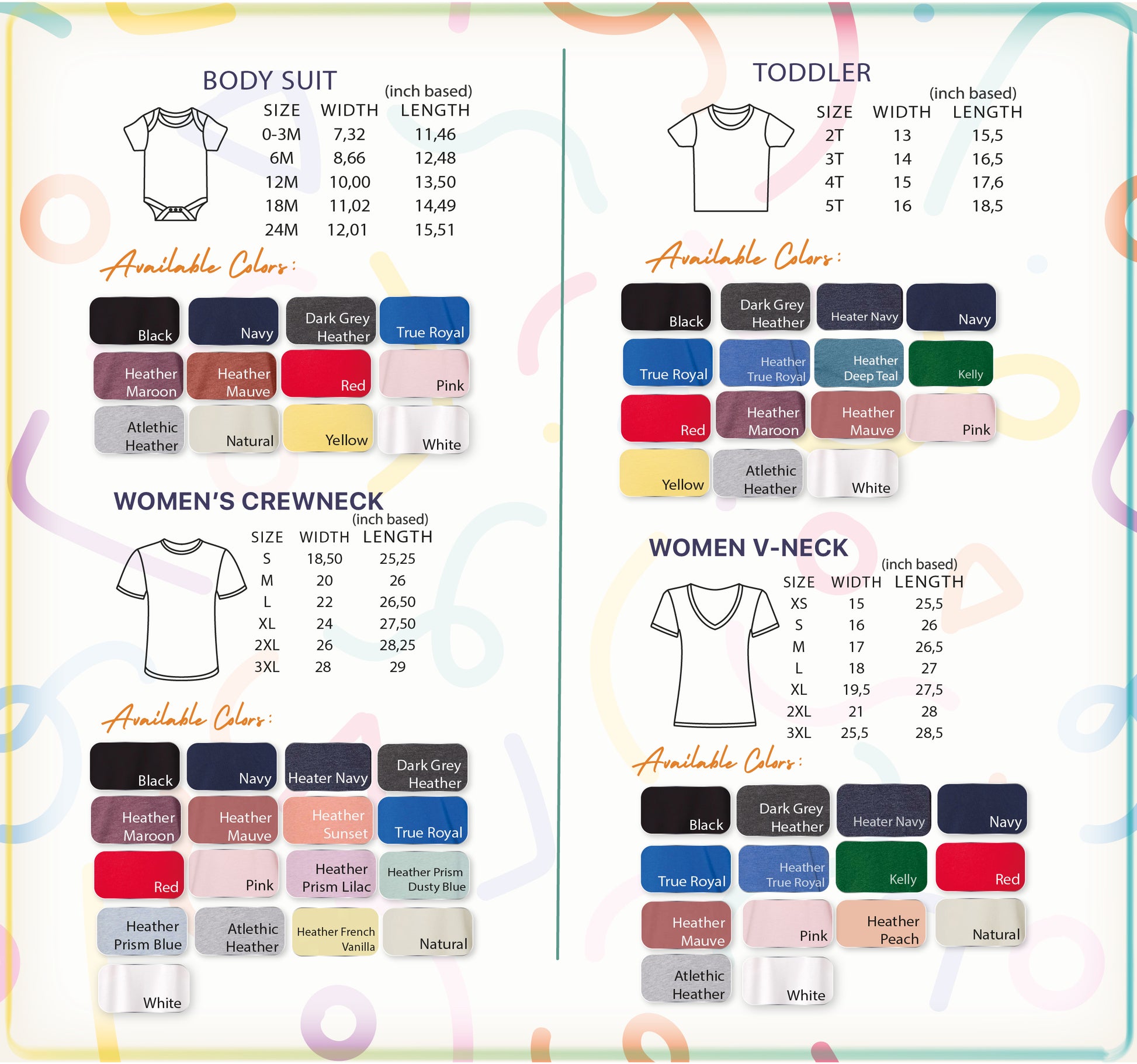 a women&#39;s crew neck t - shirt size guide