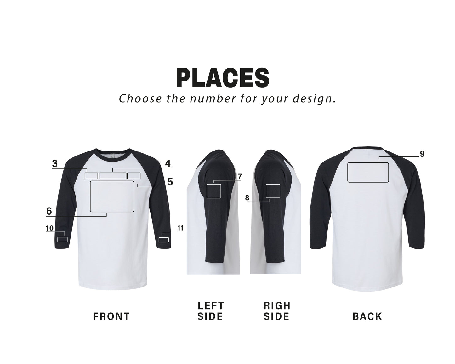 a white and black baseball shirt with measurements