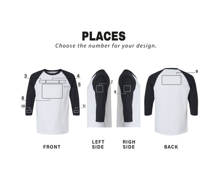 a white and black baseball shirt with measurements