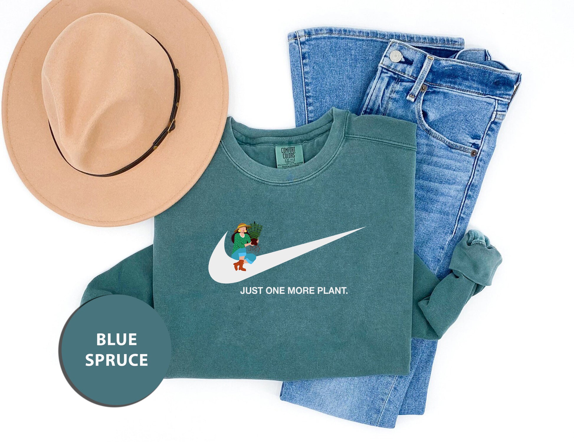 a pair of jeans, a hat, and a t - shirt