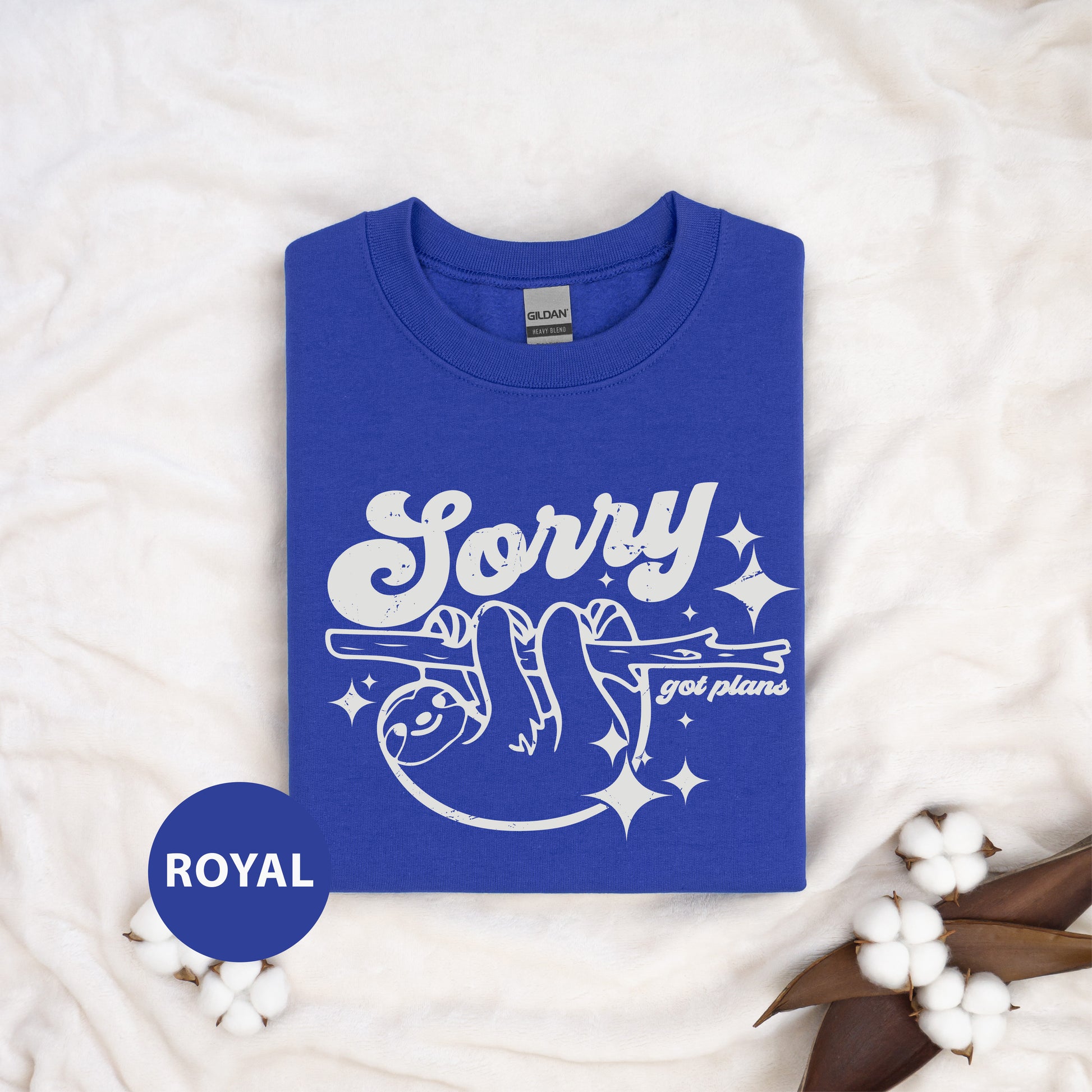 a blue t - shirt with the words sorry on it