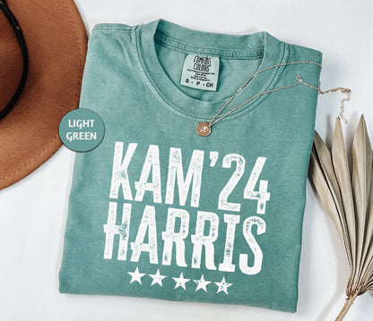 a t - shirt that says kam'24 harris with a hat