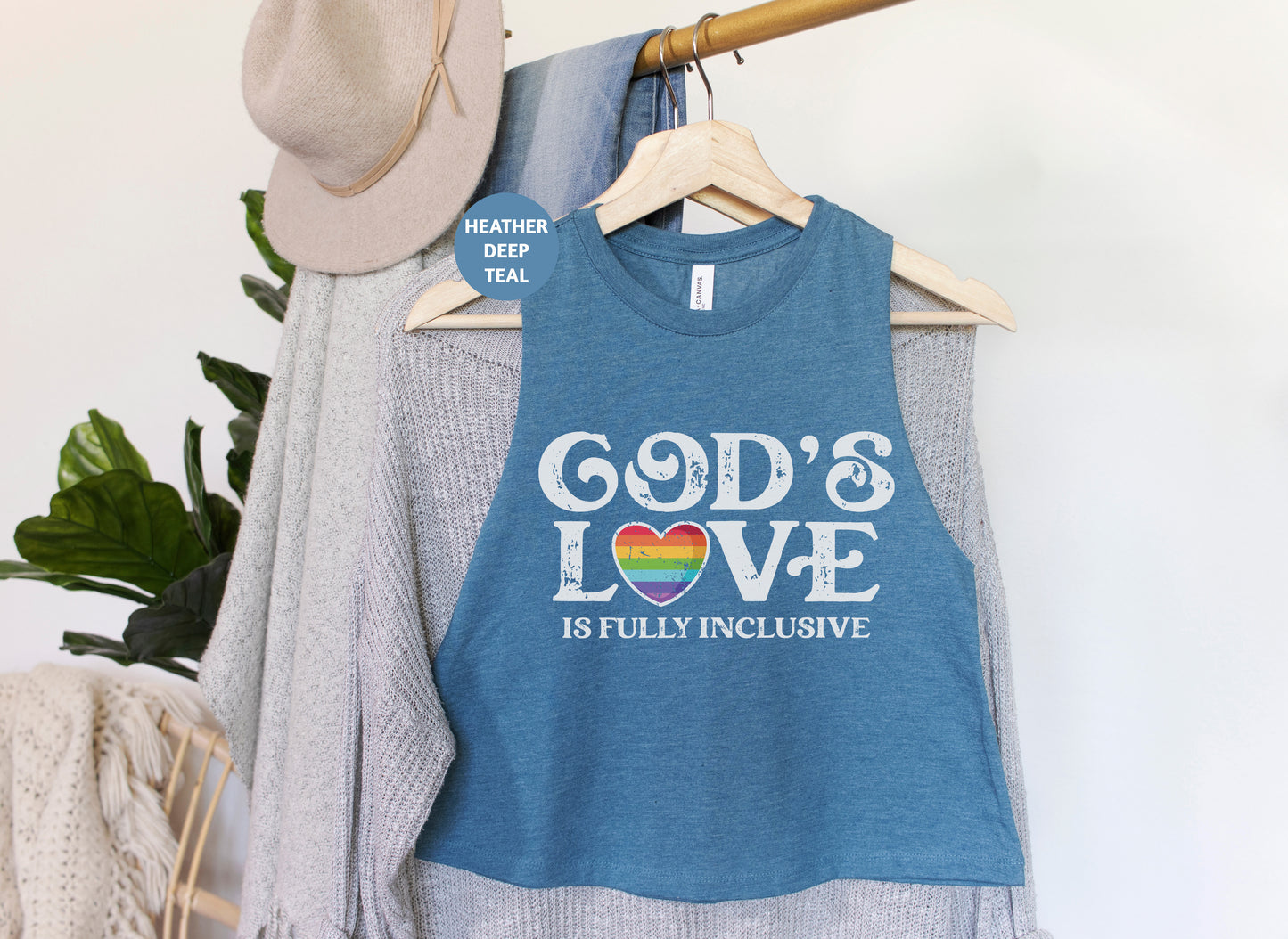 a t - shirt that says god's love is fully inclosive on