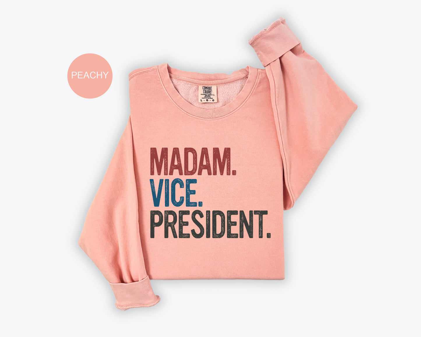 a pink shirt with the words madam vice president on it