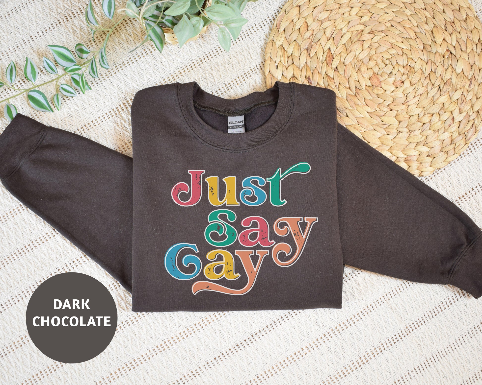 a t - shirt that says just say gay on it