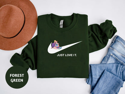 a t - shirt that says just love it and a hat next to it