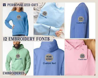 a group of four different colored hoodies