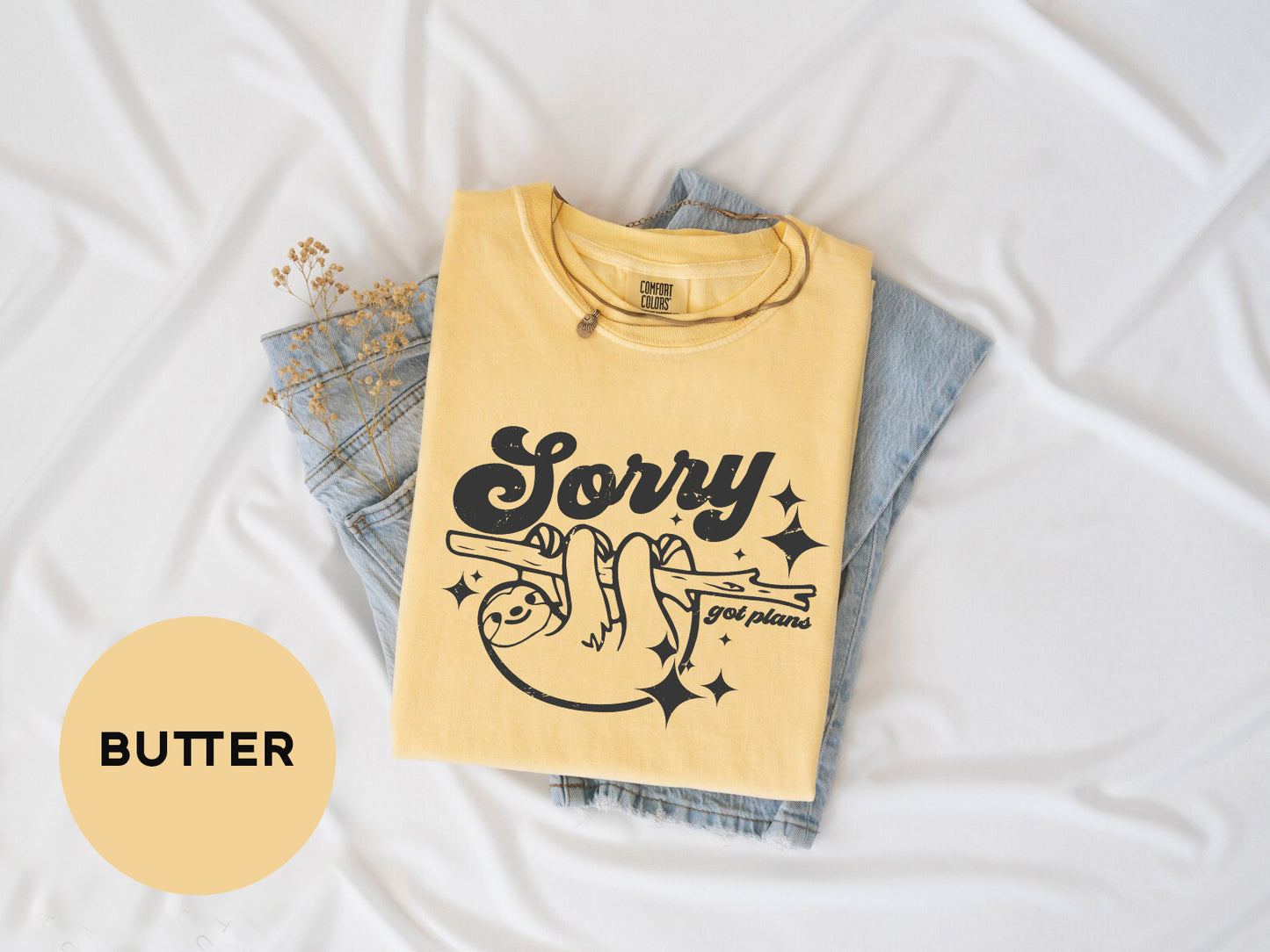 a t - shirt that says sorry on it