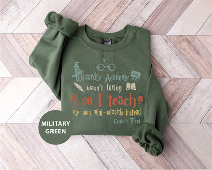 a green sweatshirt with words written on it