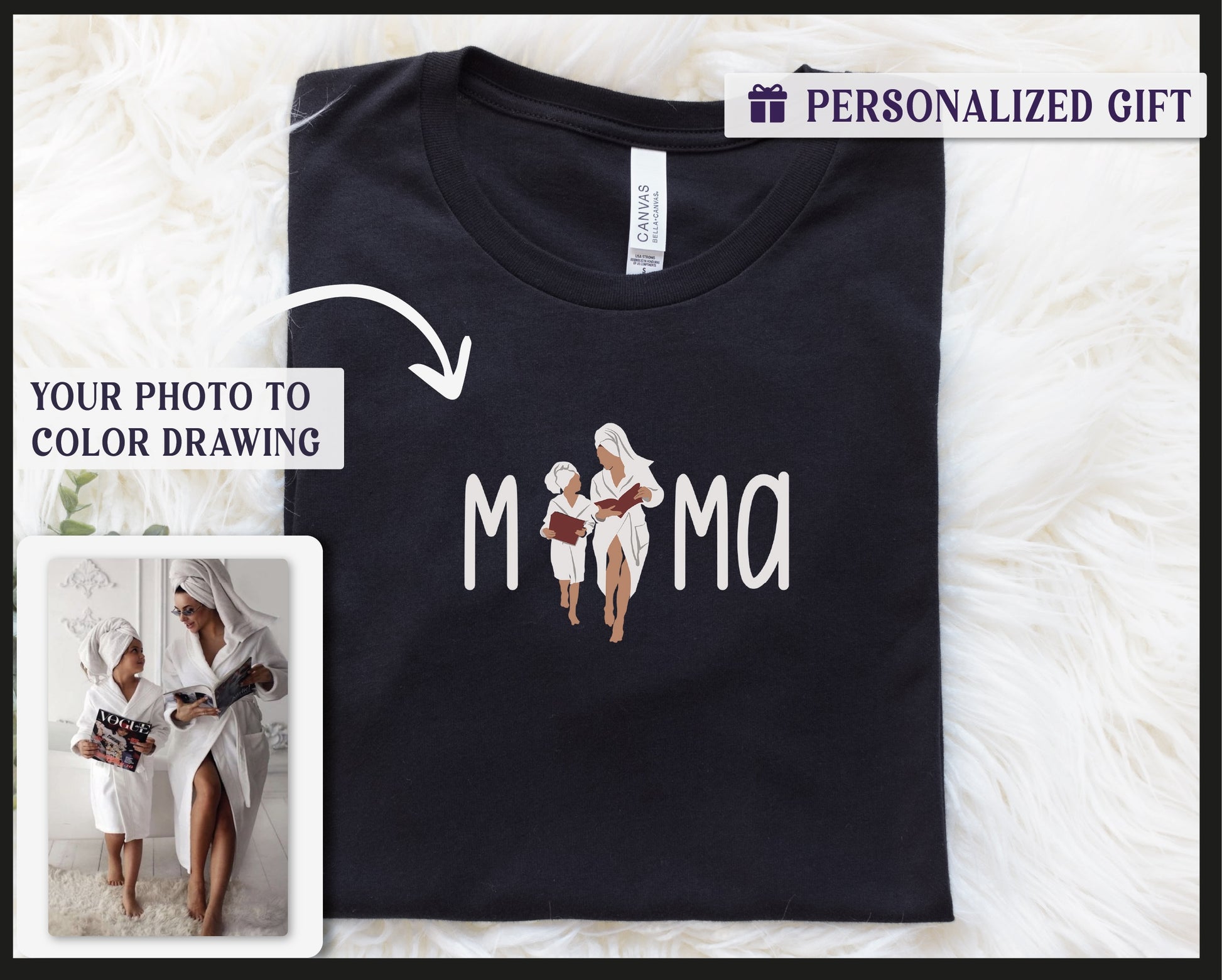 a t - shirt with a picture of two women on it