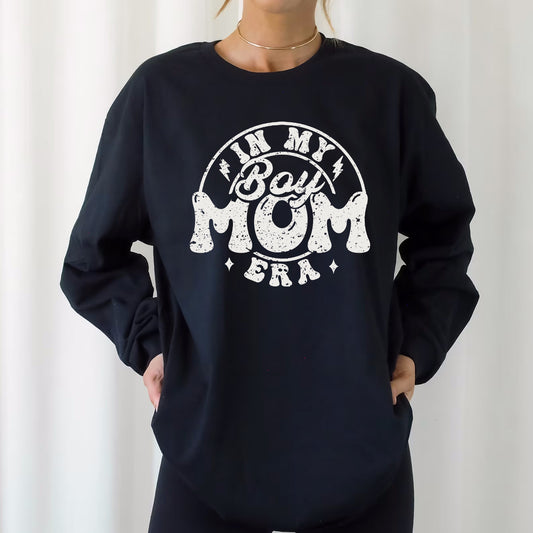 Bella Canvas Long Sleeve Shirt for Women - "In My Boy Mom Era" Design - Vintage Font - Cozy Gift for Moms