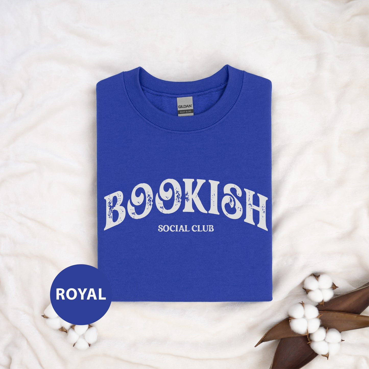 a royal blue shirt with the words bookish social club on it