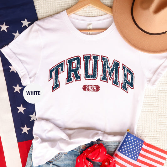 a white shirt with the word trump printed on it