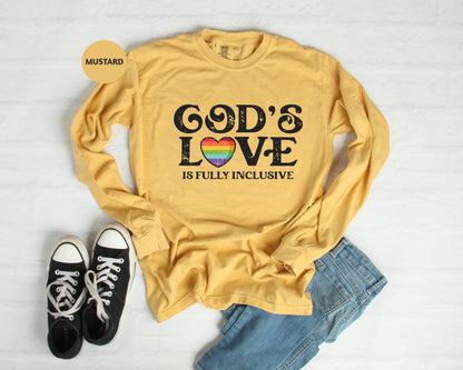 a t - shirt that says god's love is fully inclusive