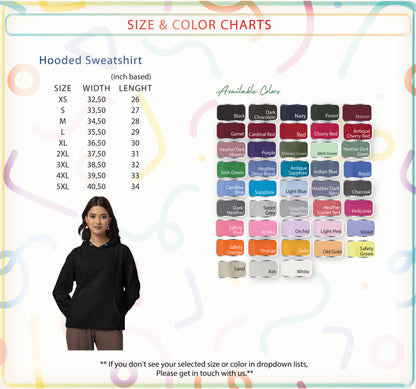 a woman standing next to a poster with a color chart