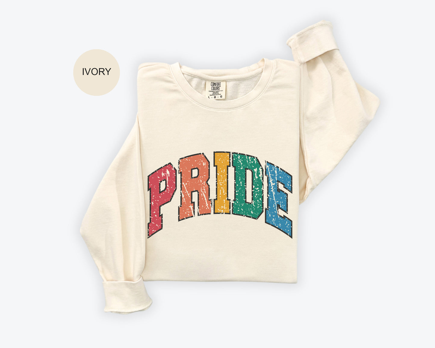 a white crop top with the word pride printed on it