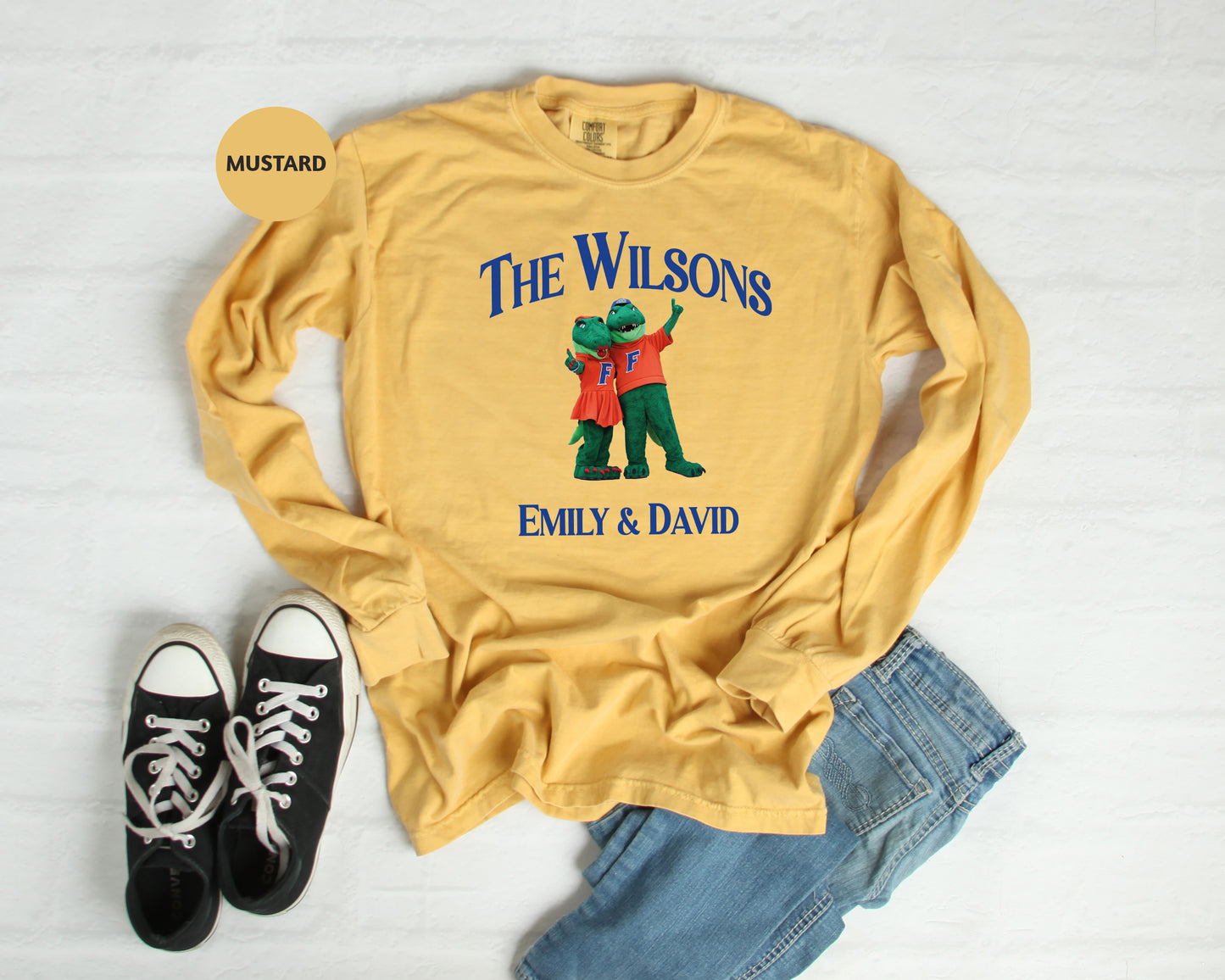 a t - shirt that says the wilsons and a pair of sneakers