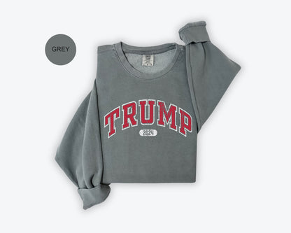 a gray shirt with the word trump on it