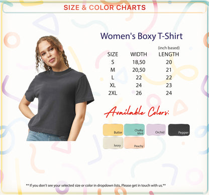 a women's boy - t - shirt is shown in a color chart