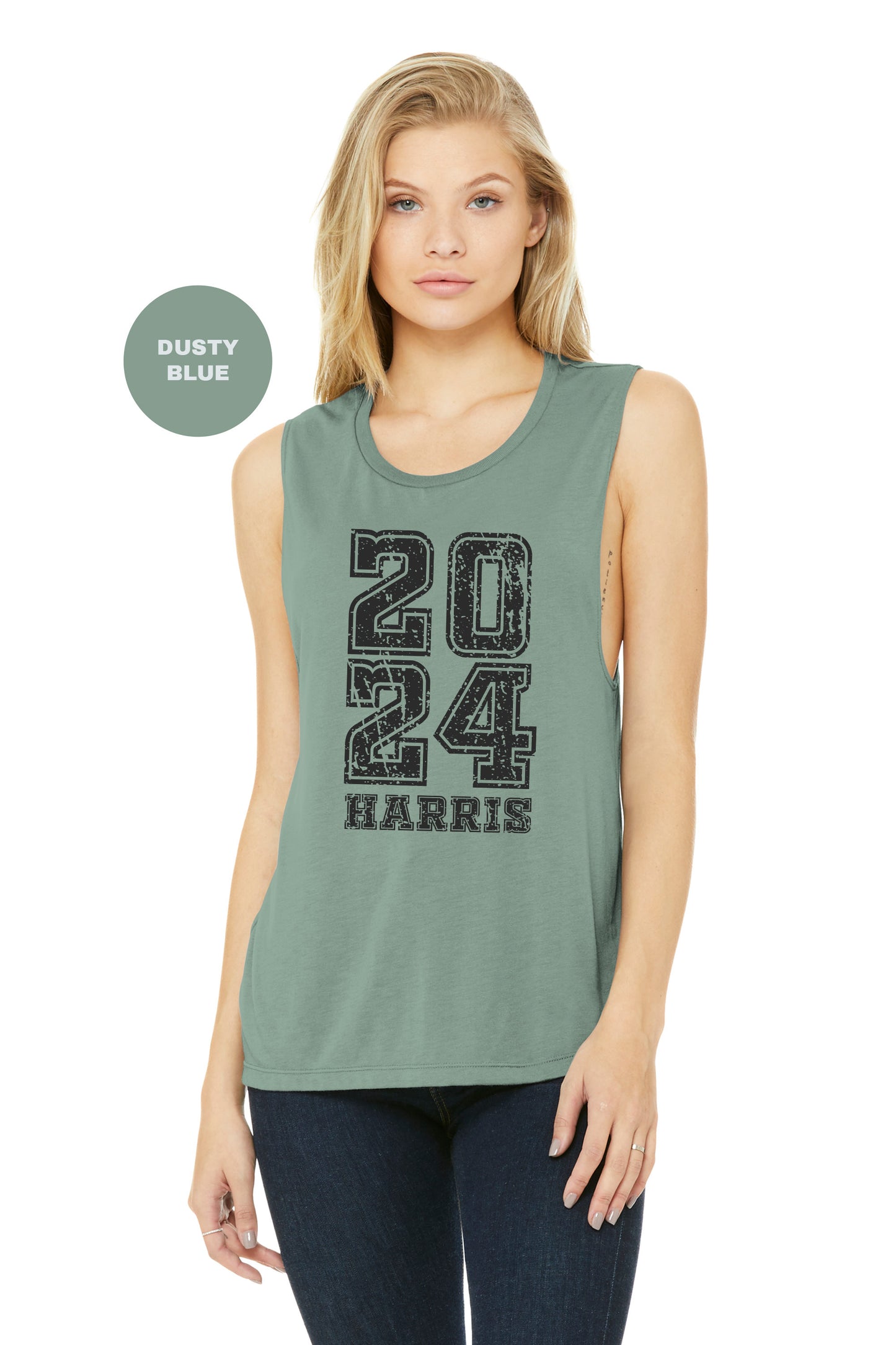 a woman wearing a tank top with the number twenty forty forty forty forty forty forty