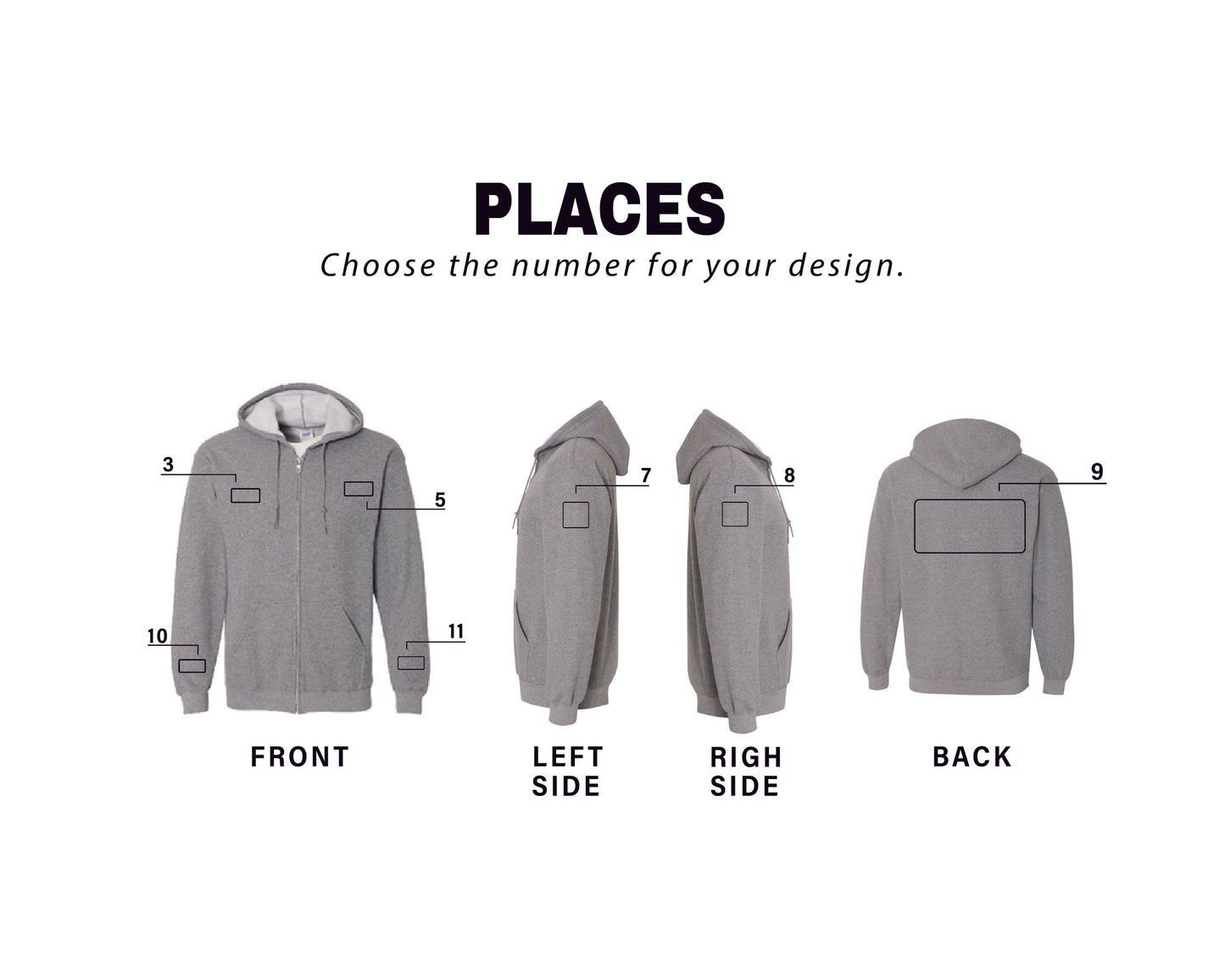 a diagram of a hoodie with the names of the hoodies