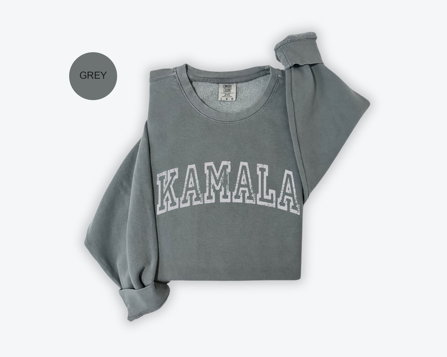 a gray sweatshirt with the word kalamala printed on it