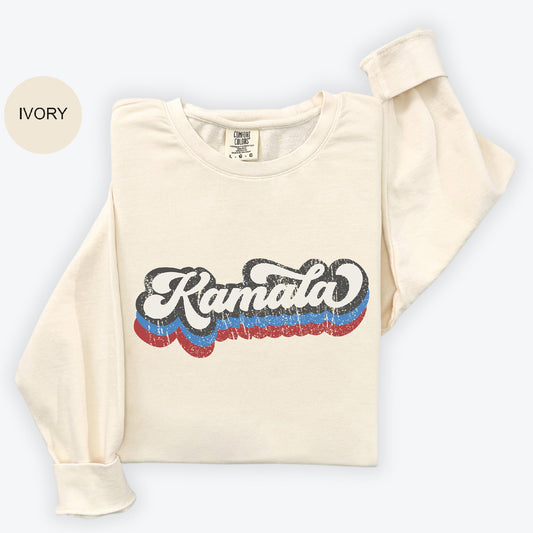 Unisex Sweatshirt Featuring "Kamala" Print - Warm Up Your Support for Kamala Harris 2024