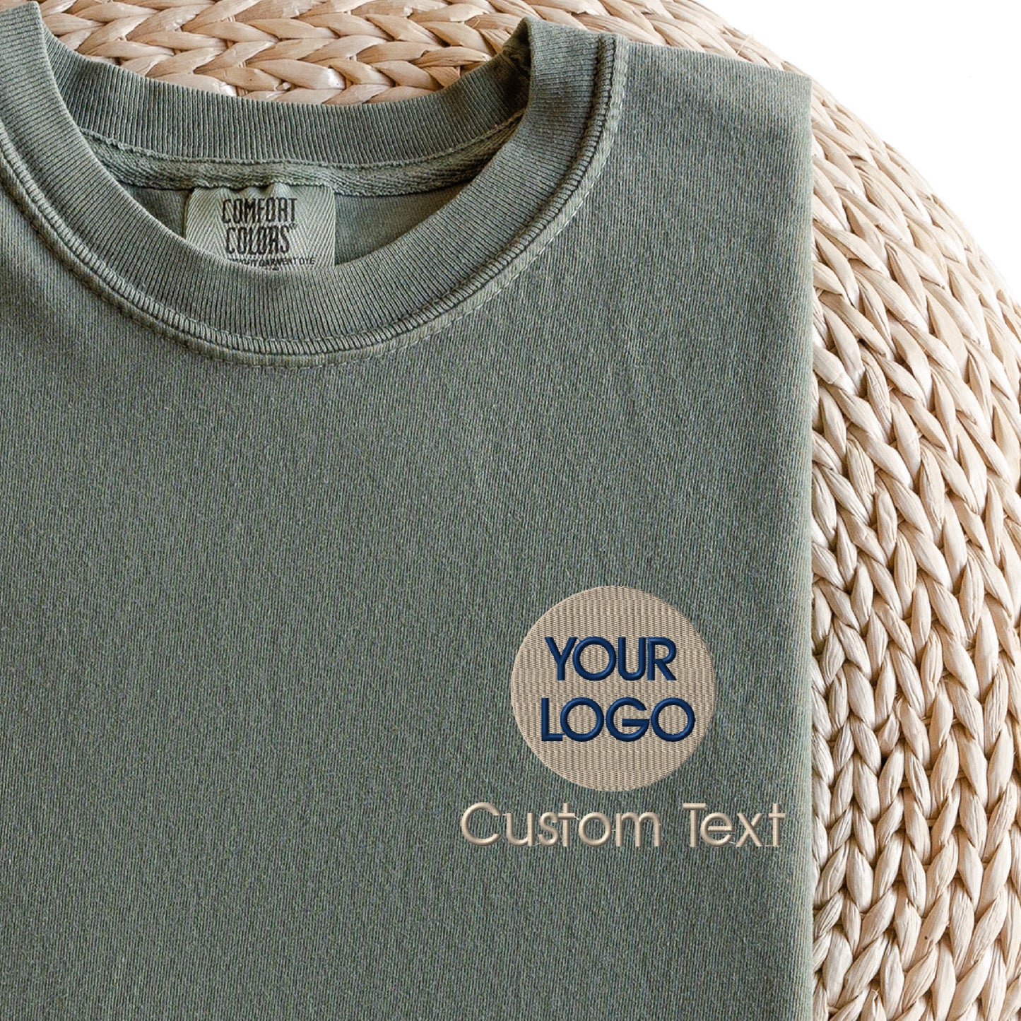 Custom Embroidered Tee, Personalized Business Uniform, Comfort Colors, KingArtDesigner