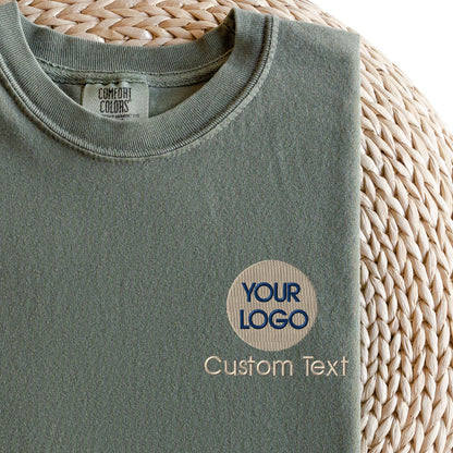 Custom Embroidered Tee, Personalized Business Uniform, Comfort Colors, KingArtDesigner