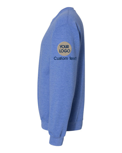 a blue sweatshirt with the words your logo on it