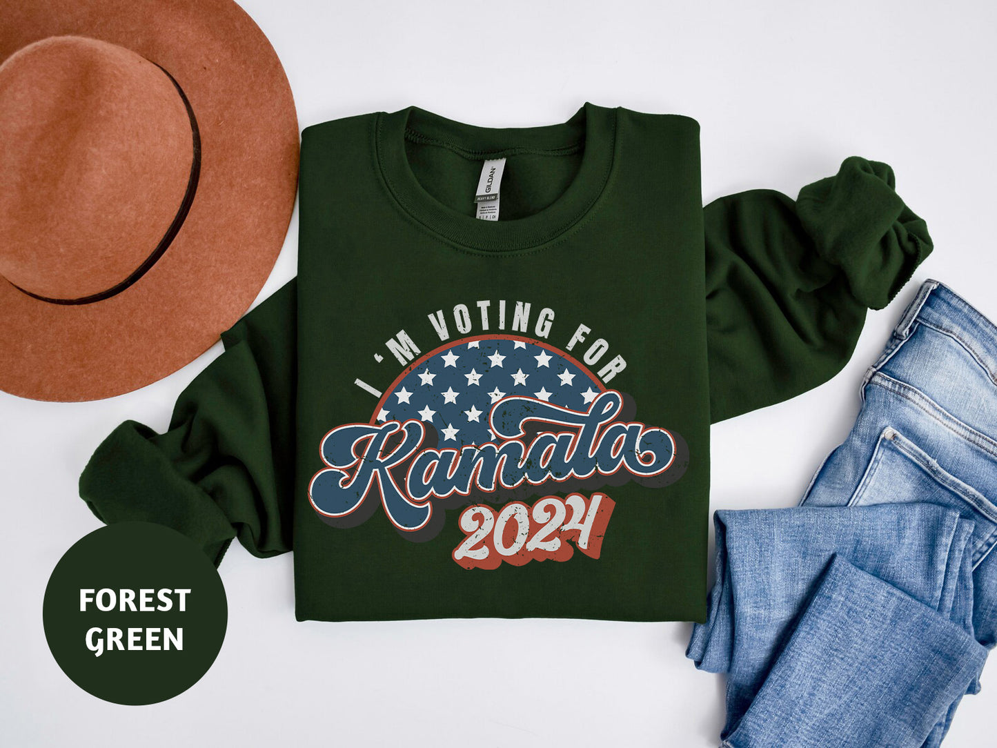 Gildan Unisex Sweatshirt - "I'm Voting for Kamala 2024" - Empower Your Vote- Gift For American elections 2024