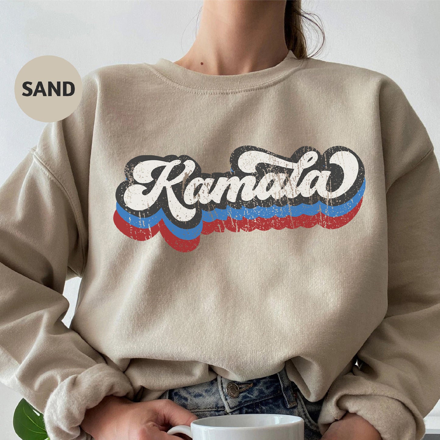 Unisex Sweatshirt Featuring "Kamala" Print - Show Your Election Spirit for Kamala Harris 2024