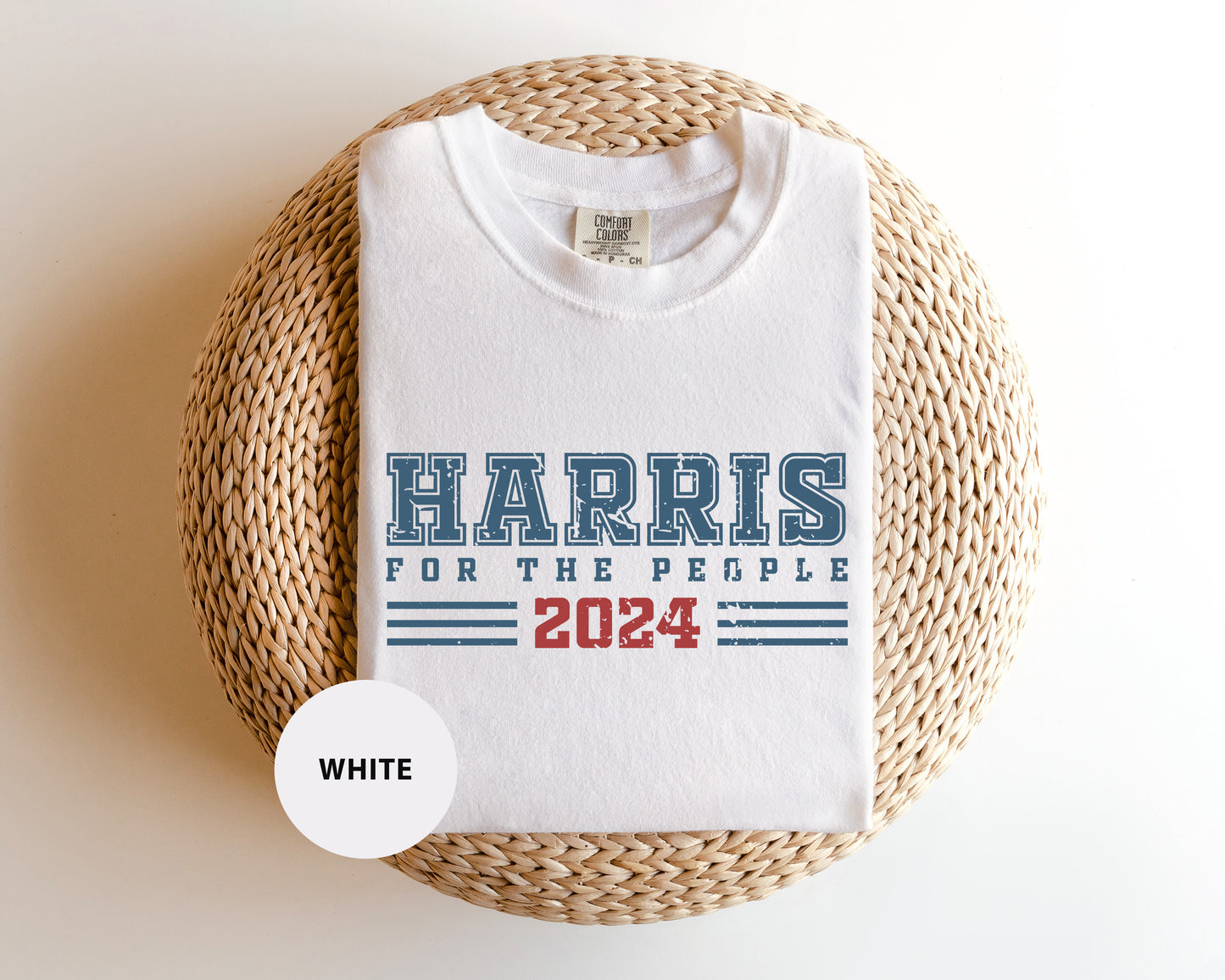 a white t - shirt with the words harris for the people on it