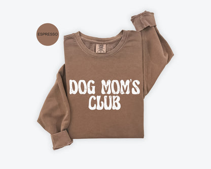 a brown dog mom's club shirt with white lettering