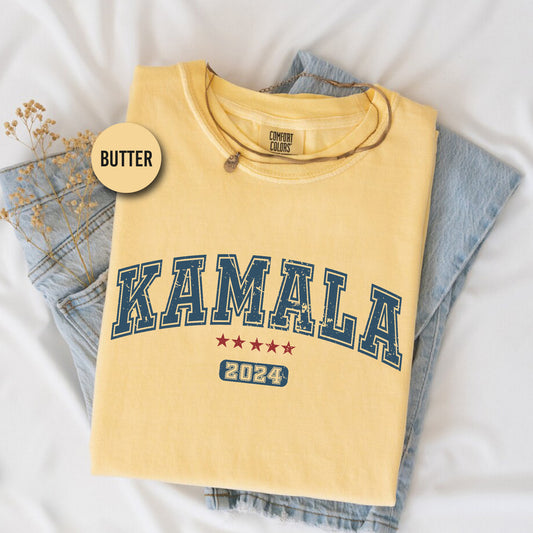 a yellow shirt with the word kalamala printed on it