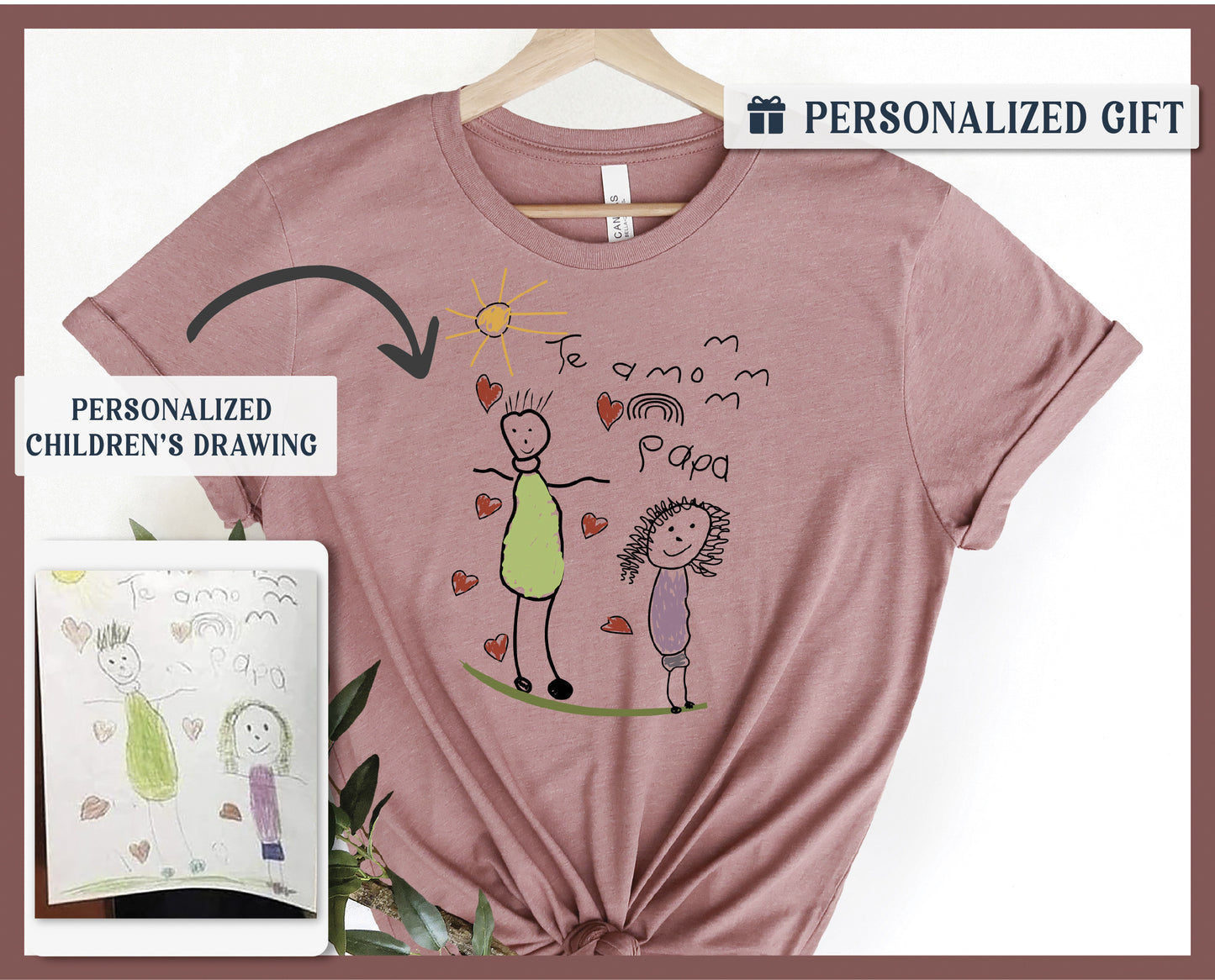 a t - shirt with a drawing of a woman and a child on it