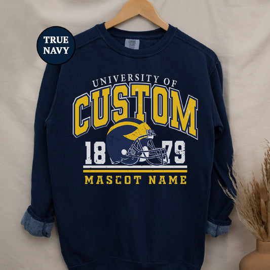 a sweatshirt with a football helmet on it