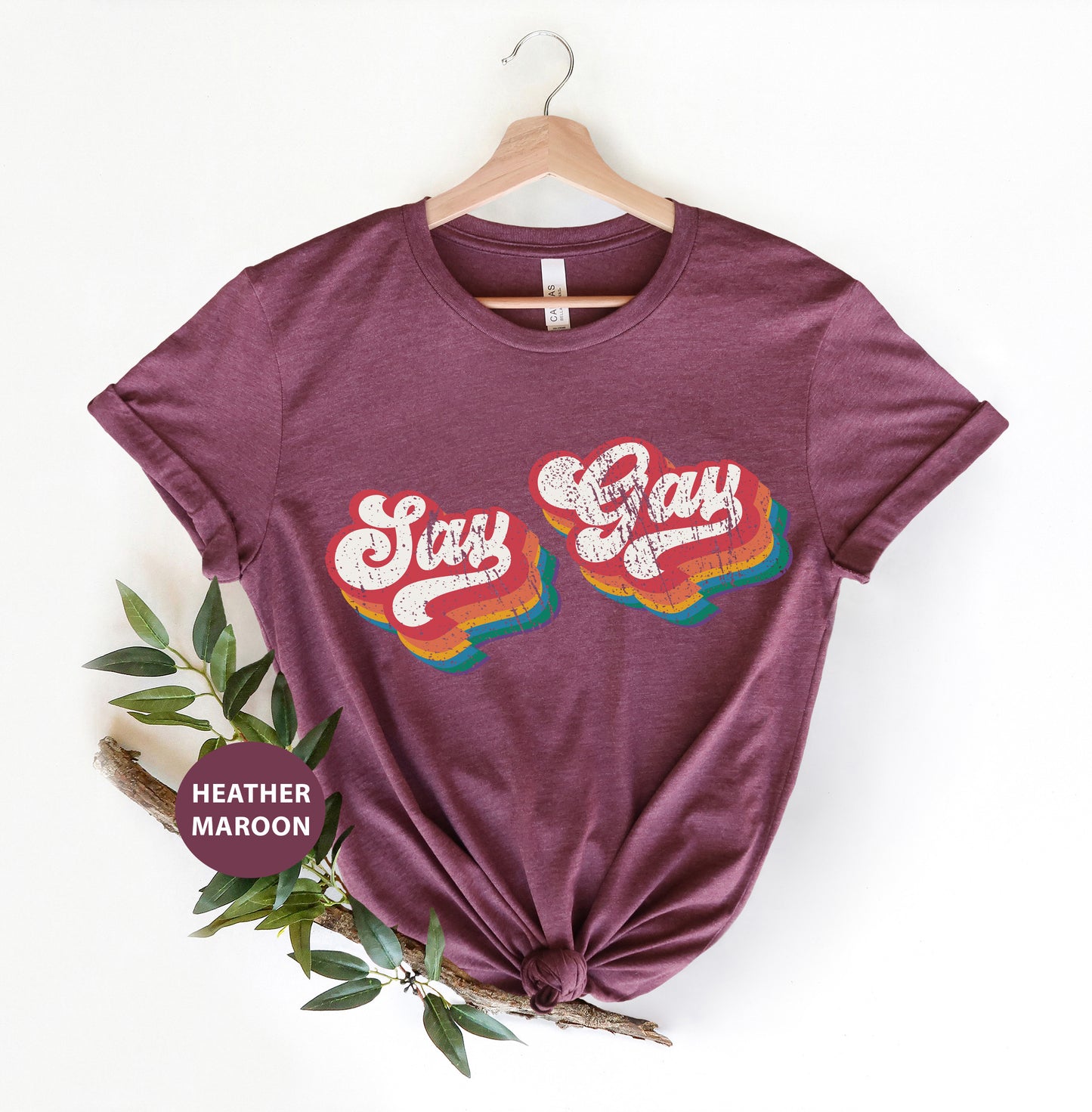 a t - shirt with the words stay gay on it