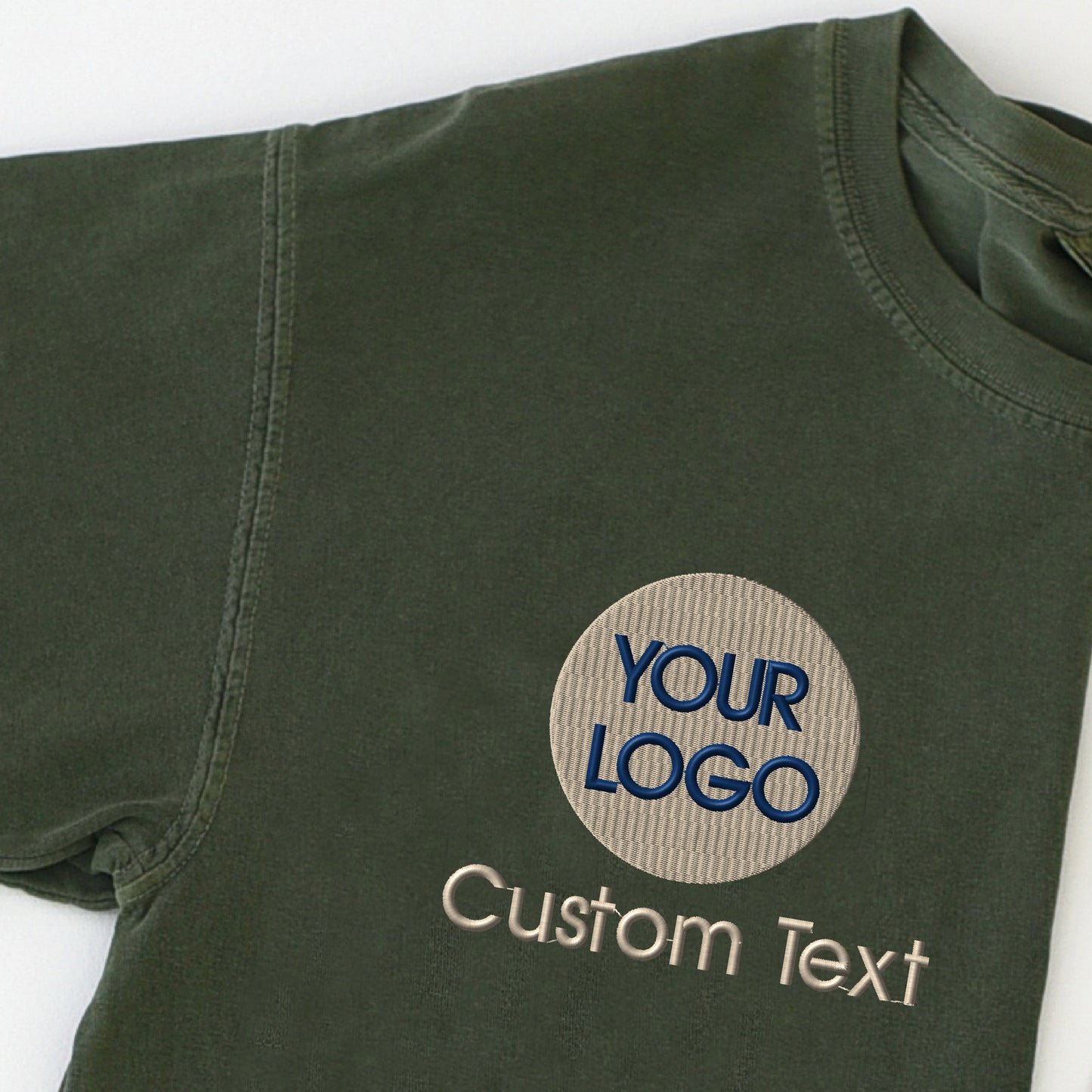 a green t - shirt with a custom text on it