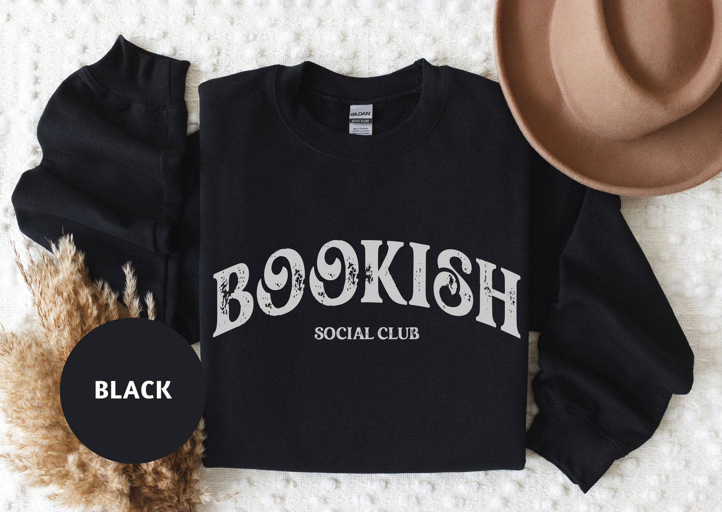 a black sweatshirt with the words bookish on it