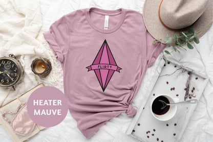 a pink t - shirt with a pink ribbon that says heater mauve