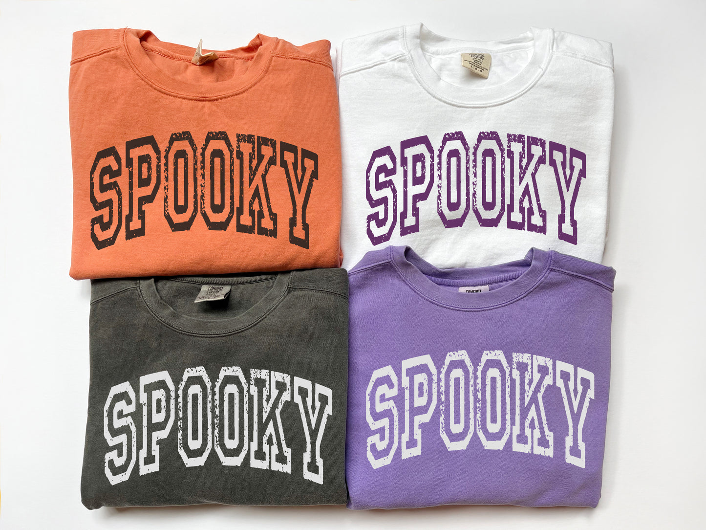 a group of three t - shirts that say spooky, spooky